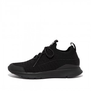 Women's Fitflop Vitamin Ffx Knit Sports Sneakers Black | CA-3502178-HQ